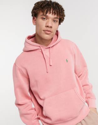 Polo Ralph Lauren Cotton Blend Knit Hoodie In Pink