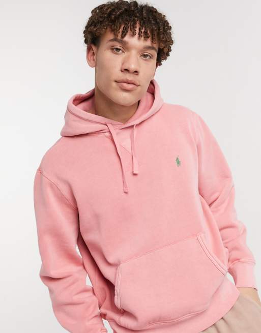 Polo Ralph Lauren player logo hoodie in desert rose pink | ASOS