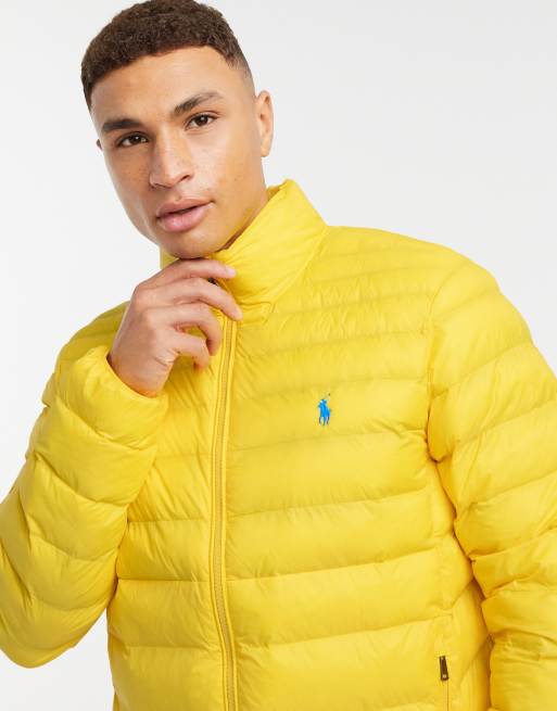 Polo Ralph Lauren player logo nylon puffer jacket in yellow