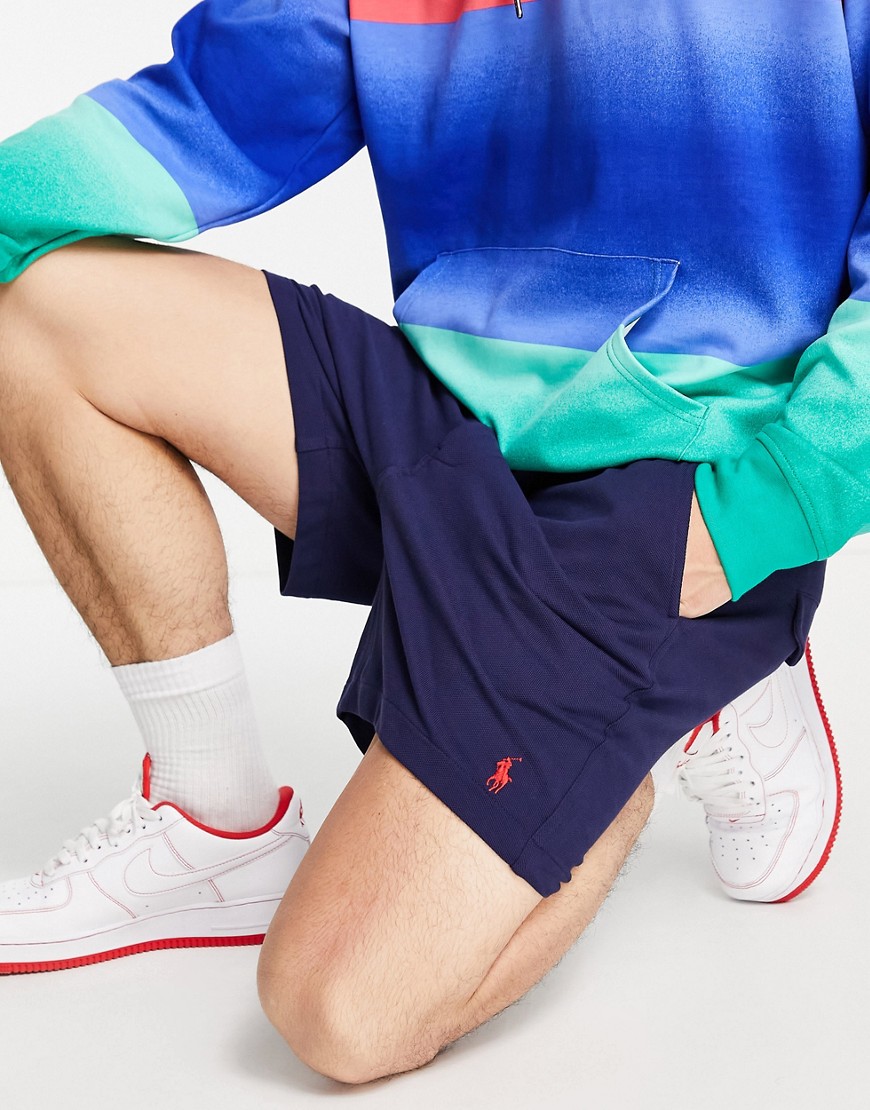 Polo Ralph Lauren player logo pique prepster chino shorts in navy