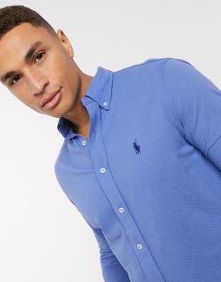 ralph lauren slim fit pique shirt