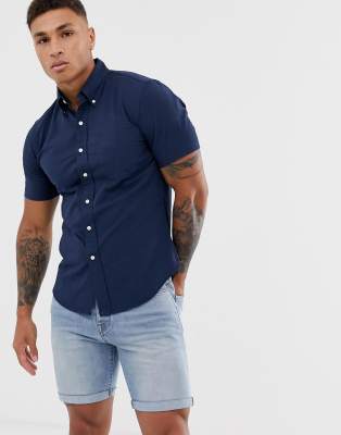 ralph lauren navy short sleeve shirt