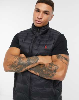 black polo puffer vest