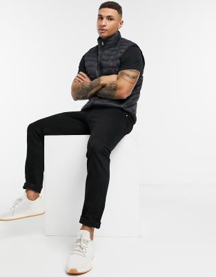 black polo puffer vest