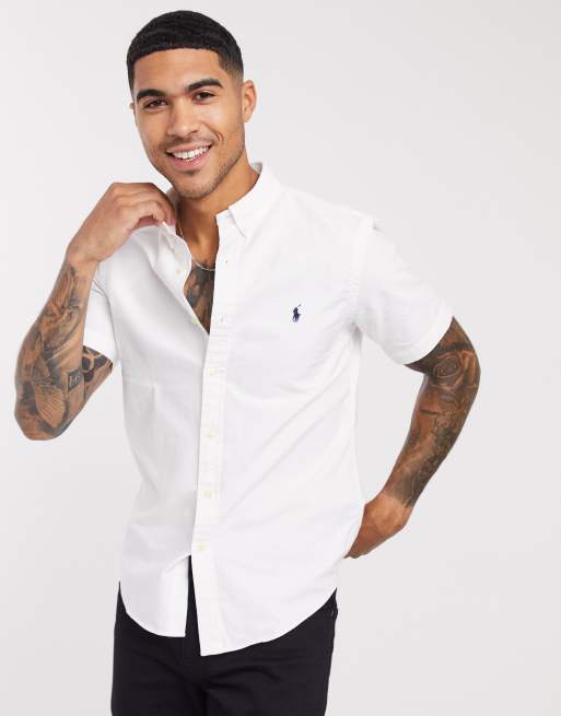 White button down store polo shirt