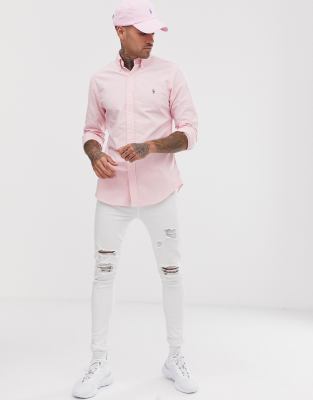 pink polo shirts button down