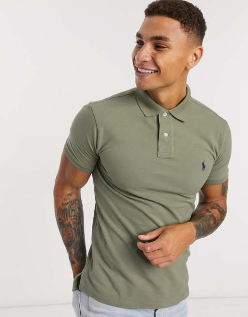 ASOS DESIGN knit textured polo shirt in sage green