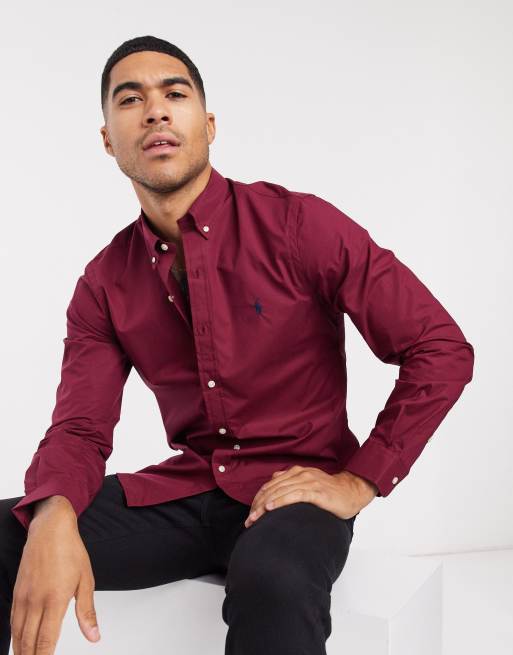 Maroon polo outlet button down