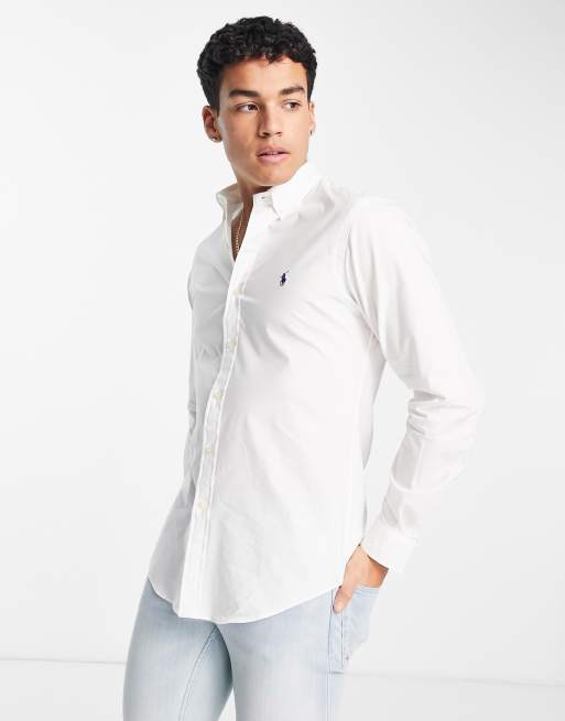 Ralph lauren slim fit poplin store shirt white