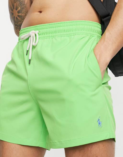 Polo Ralph Lauren player logo slim fit swim shorts in lime | ASOS