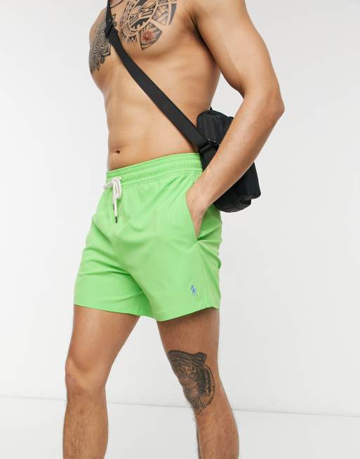 Polo Ralph Lauren player logo slim fit swim shorts in lime