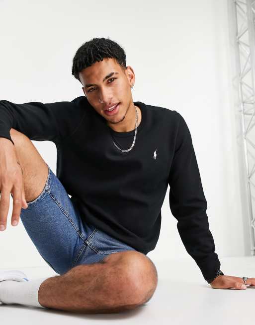 Polo Ralph Lauren player logo sweatshirt in black | ASOS