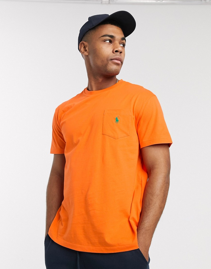 Polo Ralph Lauren player logo t-shirt custom slim in bright orange