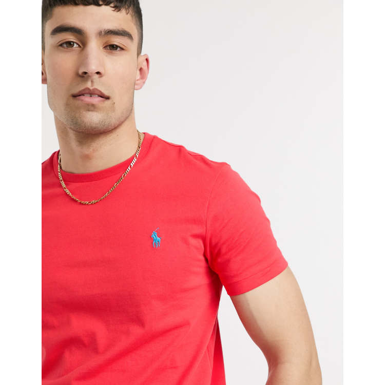 Tee shirt ralph lauren rouge new arrivals