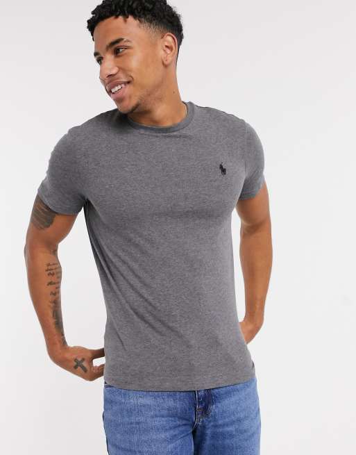 Polo Ralph Lauren player logo t shirt in dark grey marl