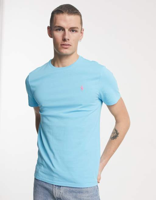 Polo Ralph Lauren player logo t shirt in french turquoise