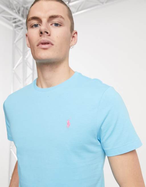 Polo Ralph Lauren player logo t shirt in french turquoise