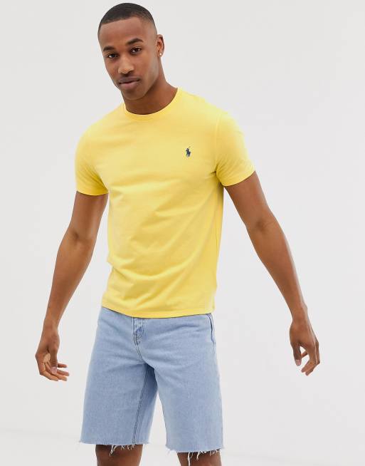 Polo Ralph Lauren player logo t-shirt in yellow | ASOS