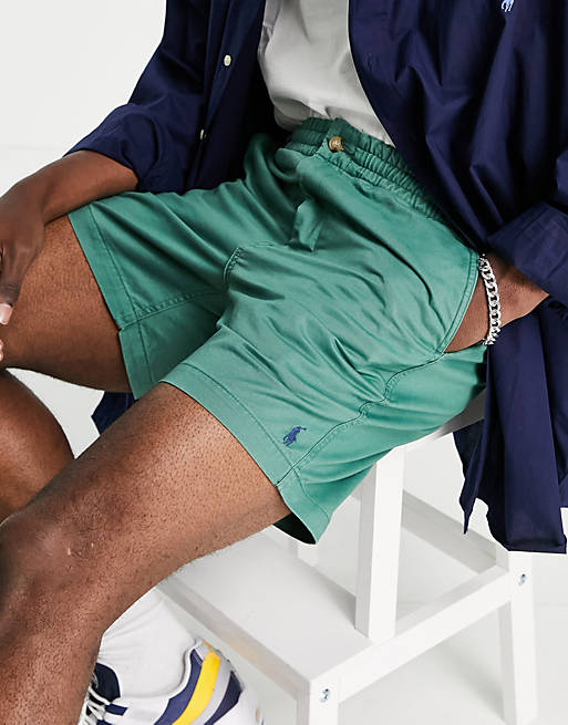 Polo Ralph Lauren player logo twill prepster chino shorts in washed forest green
