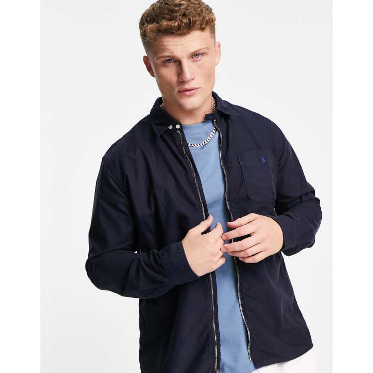 Polo Ralph Lauren player logo zip front garment dyed oxford