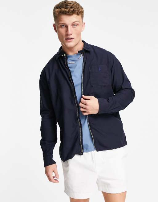Polo Ralph Lauren player logo zip front garment dyed oxford