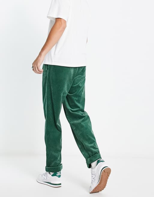 Polo Ralph Lauren pleated wide leg cord pants in dark green | ASOS