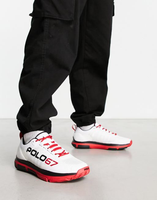 Polo Ralph Lauren polo 67 capsule sneakers in white and red with logo | ASOS