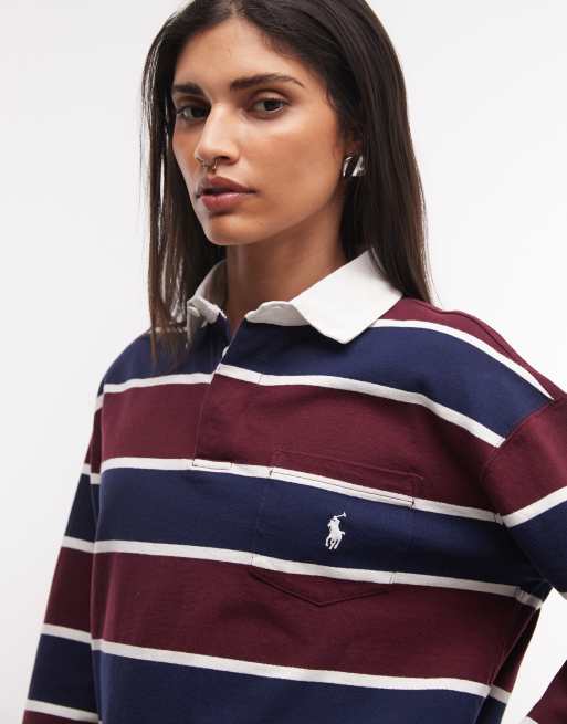 Polo Ralph Lauren - polo a rayas con cuello en contraste burdeos, 2 de 4