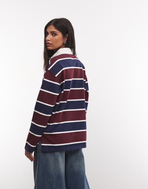 Polo Ralph Lauren - polo a rayas con cuello en contraste burdeos, 4 de 4