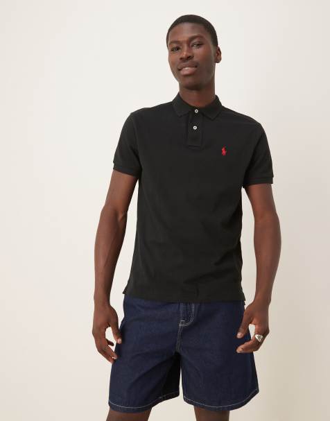Polo Ralph Lauren - Polo ajusté en piqué avec logo emblématique - Noir - view 1