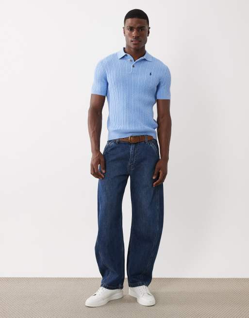 Polo Ralph Lauren - Polo azul con logo de icono de punto de algodón, 2 de 5