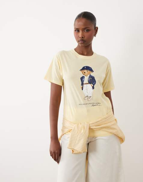 Polo Ralph Lauren polo bear straight fit t-shirt in yellow - view 1