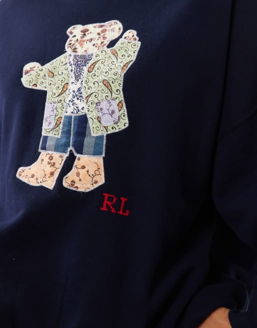Polo Ralph Lauren polo bear sweatshirt i navy, 3 af 4