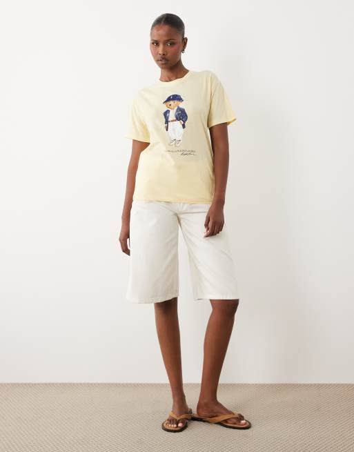 Polo Ralph Lauren Polo Bear T-shirt med lige pasform i gul, 2 af 4