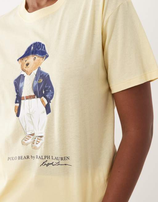 Polo Ralph Lauren Polo Bear T-shirt med lige pasform i gul, 4 af 4