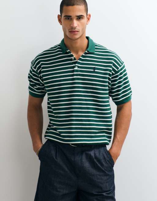 Polo Ralph Lauren - Polo comoda a maniche corte in maglia verde a righe, 2 di 5