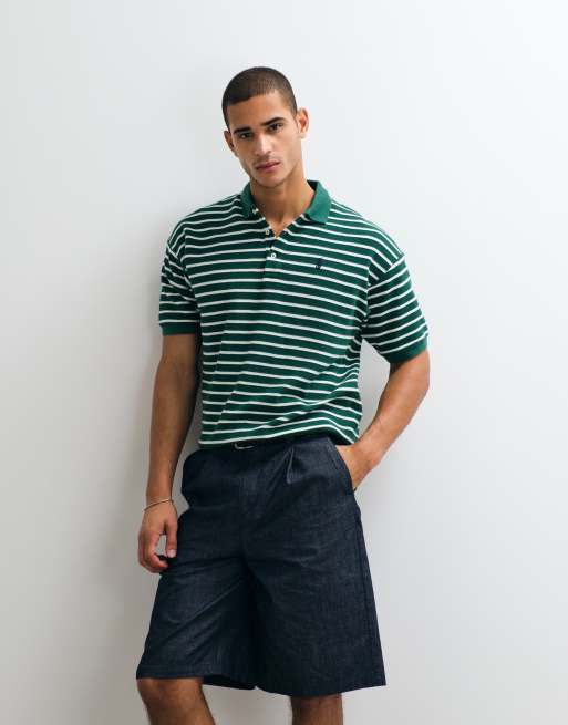 Polo Ralph Lauren - Polo comoda a maniche corte in maglia verde a righe, 4 di 5