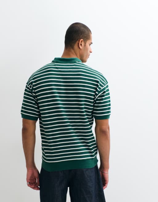Polo Ralph Lauren - Polo comoda a maniche corte in maglia verde a righe, 5 di 5