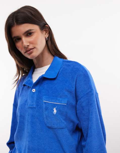 Polo Ralph Lauren - polo de punto de manga larga en azul - view 1