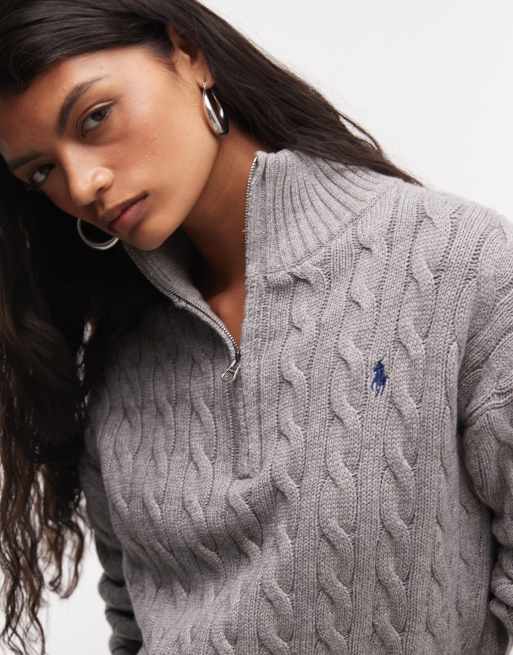 Polo Ralph Lauren - polo de punto de ochos de algodón con logo icon en gris, 3 de 4