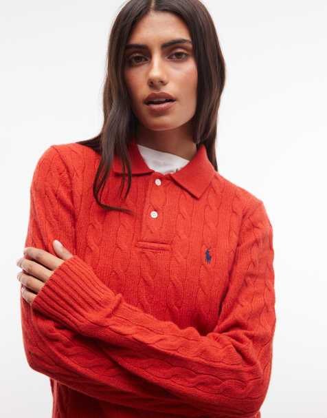 Polo Ralph Lauren - polo de punto de ochos de algodón con logo icon en rojo - view 1