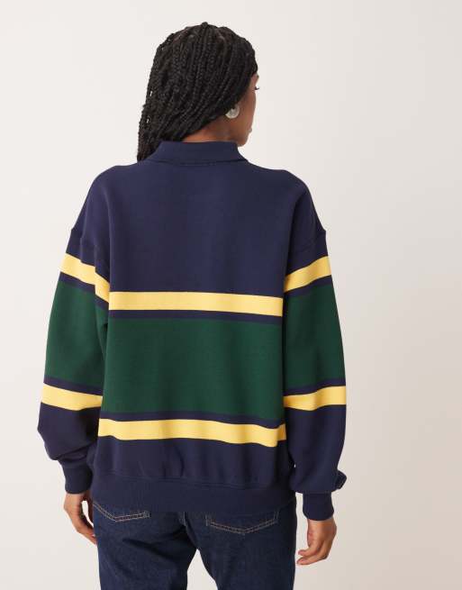Polo Ralph Lauren - Polo de rugby en maille rayée - Bleu marine, 4 de 4