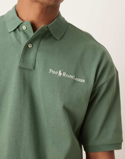 Polo Ralph Lauren - Polo décontracté en jersey avec inscription logo - Vert clair, 4 de 4