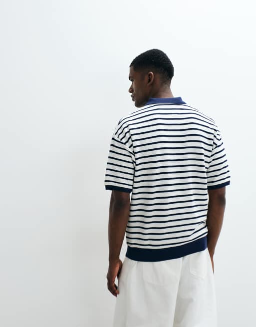 Polo Ralph Lauren polo en maille coupe décontractée à manches courtes rayé bleu marine, 4 de 5
