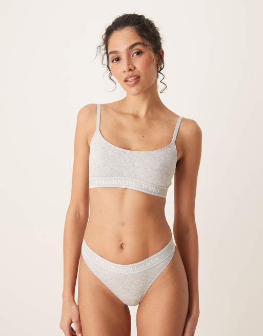 Polo Ralph Lauren Polo essentials midrise thong in heather grey