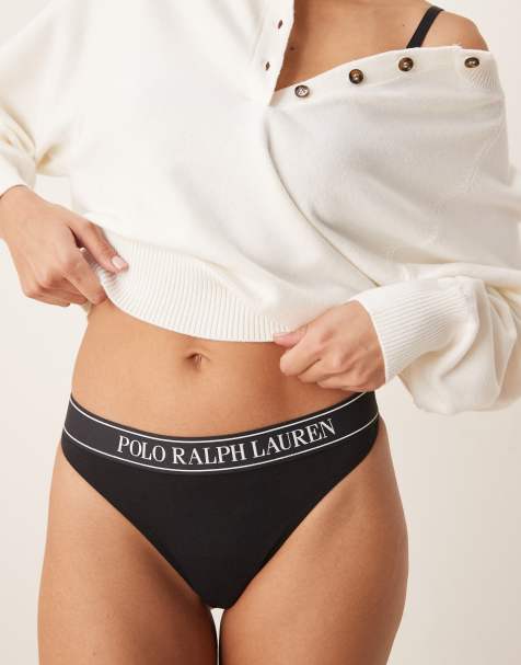 Polo Ralph Lauren Polo essentials midrise thong in onyx black - view 1