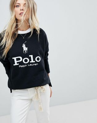 black polo hoodie white horse