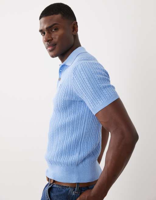 Polo Ralph Lauren - Polo in maglia di cotone blu con logo, 4 di 5