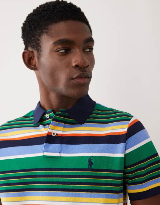 Polo Ralph Lauren - Polo in piqué a righe multicolore con logo iconico, 4 di 4