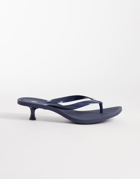 Polo Ralph Lauren polo play kitten heel thong sandal in blue - view 1